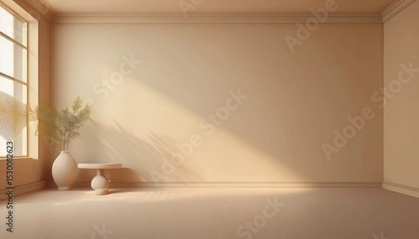 Obraz the background for online presentations and virtual meetings should be a clean and simple light color wall empty room
