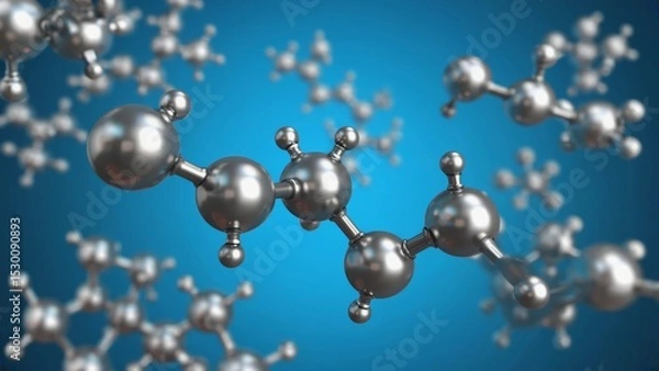 Fototapeta Abstract Representation of Molecular Structure in a Colorful Background for Scientific Concepts