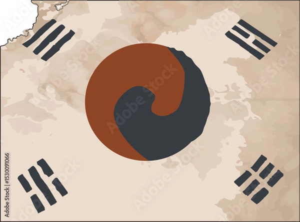 Fototapeta The Taegeukgi (Korean national flag) used during the March 1st Independence Movement in Korea.