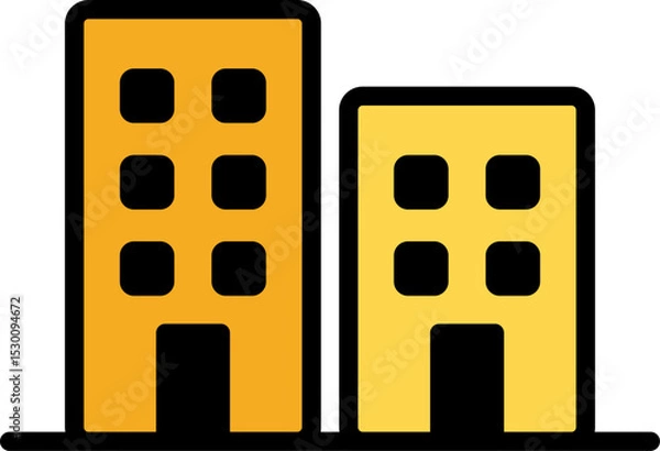 Fototapeta 아파트 빌딩 아이콘