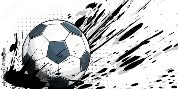 Fototapeta high quality isolated soccer ball. ink splash illustration