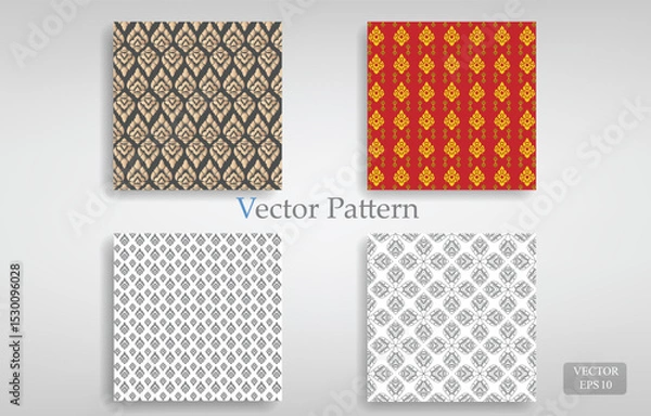 Obraz Vector thai style pattern.fabic thai pattern set.