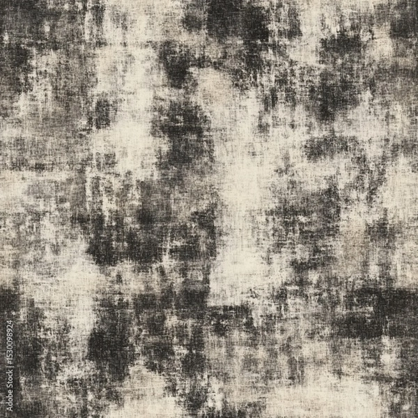 Fototapeta A highly detailed seamless tileable texture of a distressed and grunge fabric or textile surface in black and white, featuring a worn, abstract, and textured appearance.
