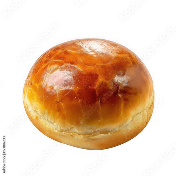 Obraz Brioche bun closeup, baked isolated on transparent background