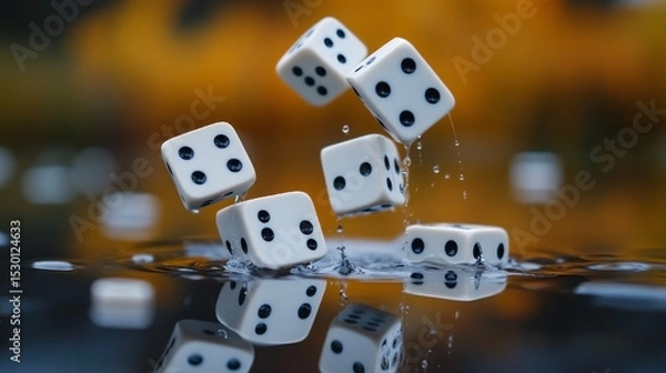 Fototapeta 落ちるさいころ