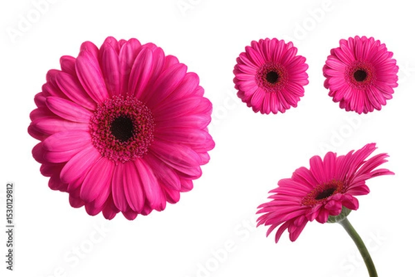Fototapeta Bright Gerbera Daisy – Top-View Flat-Lay Image