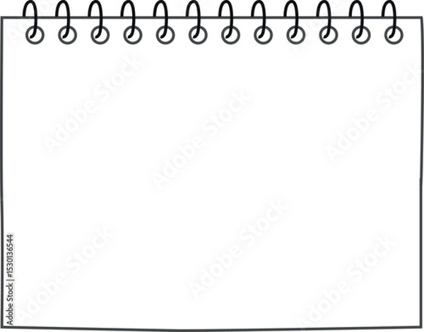Obraz シンプルな空白スケッチブックリングノートのイラストベクター