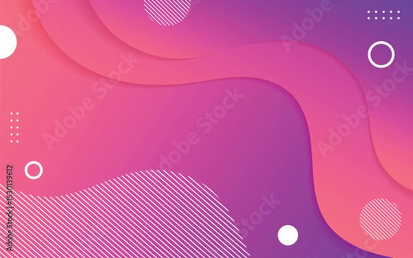 Obraz Modern Abstract Gradient Background with Fluid Shapes and Geometric Elements. Pink Purple Dynamic Design for Web and Presentation. Illustration vector 10 eps.