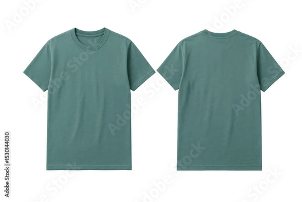 Fototapeta T-shirt mockup, front and back, on a white backdrop, apparel