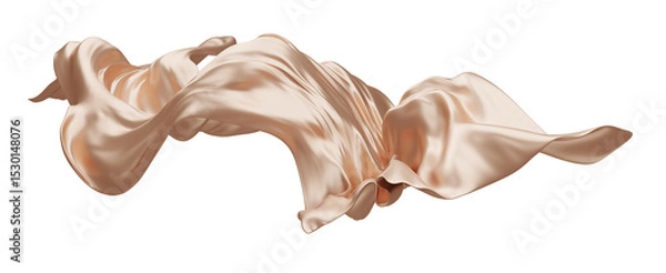 Fototapeta Luxury brown fabric on transparency background 3D render