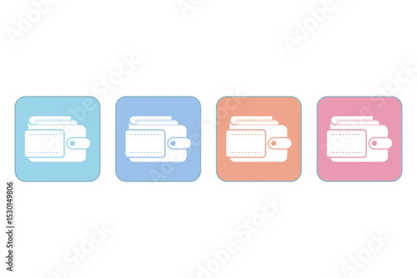 Obraz Digital wallet icon. Payment receipt. Customizable e-wallet with digital currency and various financial tools enhances the convenience of online transactions.