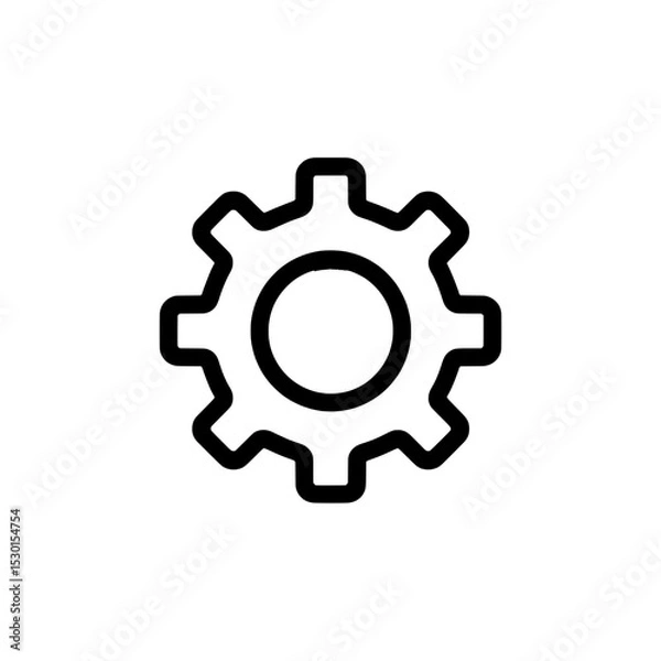 Fototapeta Gear settings icon with thick outline for configuration or system preferences interfaces