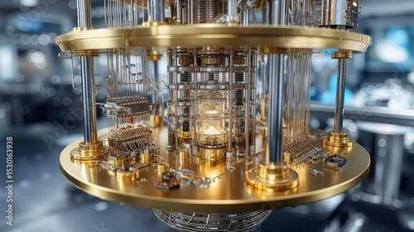 Obraz Close-Up of a Quantum Computer's Complex Circuitry