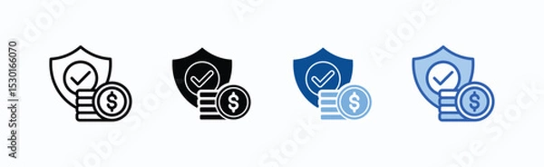 Obraz Money icon sheet multiple style collection isolated vector