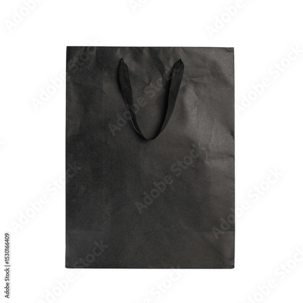 Obraz Black paper bag isolated on white background.