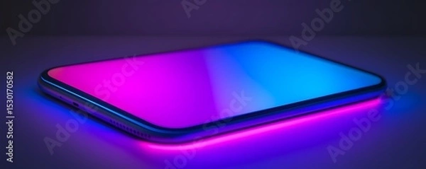 Obraz Vibrant glowing smartphone display.