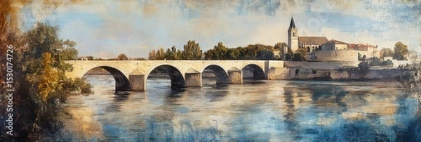 Obraz Avignon France: Explore the Saint Benezet Bridge on the Rhone River