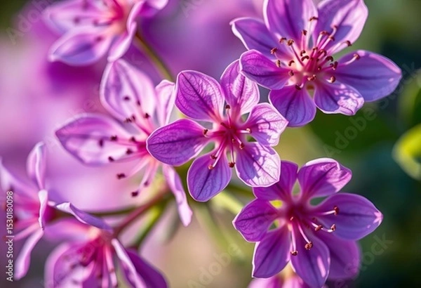 Obraz Intricate purple blossoms, vibrant hues, soft focus, macro detail,  nature,  flora