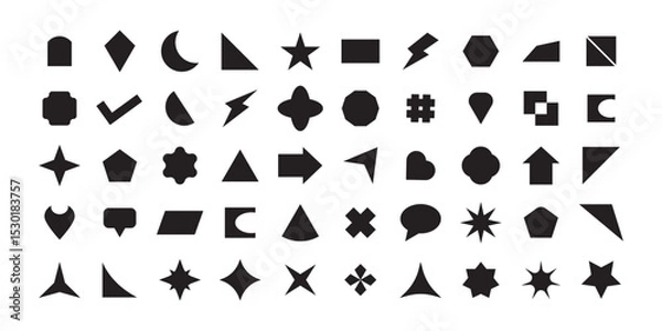 Fototapeta Abstract and vector basic shapes collection. Vector basic shape collection for your design. Vector basic shape collection for your design. Vector isolated on white  background.