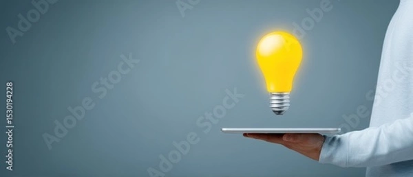 Obraz Innovative idea generation creative workspace digital concept minimalist environment close-up view inspiration and innovation