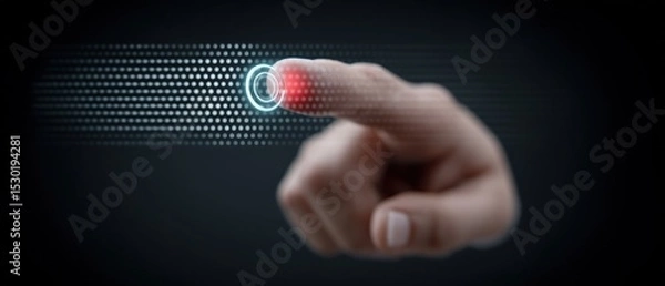 Obraz Digital interaction touch gesture virtual environment conceptual art technology close-up view user engagement