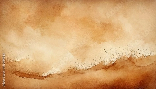 Obraz watercolor light brown dust autumn abstract background. 4