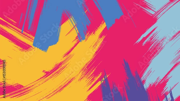 Fototapeta Abstract colorful grunge design with watercolor paint splashes and ink texture, a vibrant summer rainbow illustration