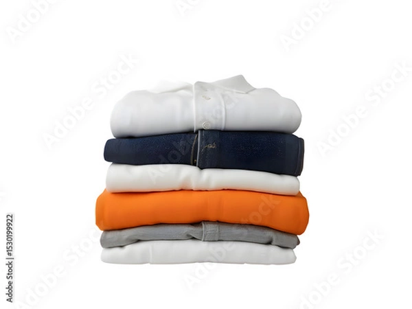 Fototapeta Clothing stack isolated on transparent background.