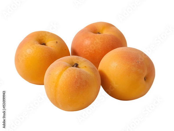 Fototapeta Ripe apricots isolated on transparent background.