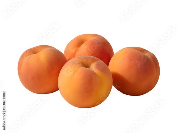 Fototapeta Ripe apricots isolated on transparent background.