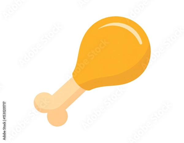 Fototapeta A piece of chicken thigh isolated on a transparent background