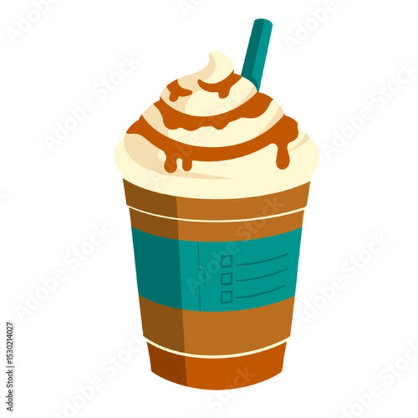 Obraz Caramel Frappe With Whipped Cream