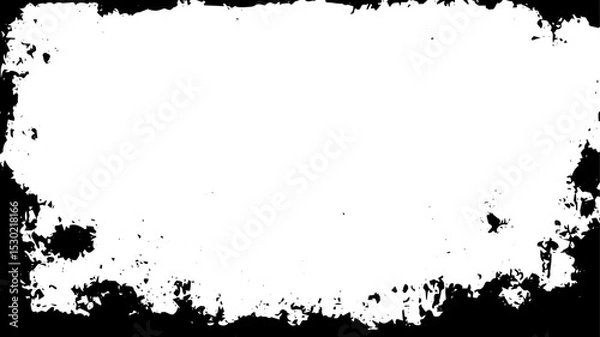 Fototapeta Distressed Grunge Rectangle Frame with Chipped Edges and Blank Center