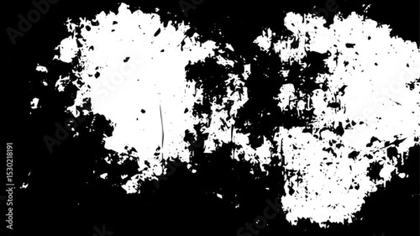 Fototapeta Distressed Grunge Splatter Frame Texture, High-Contrast Abstract Overlay for Edgy Graphic Design