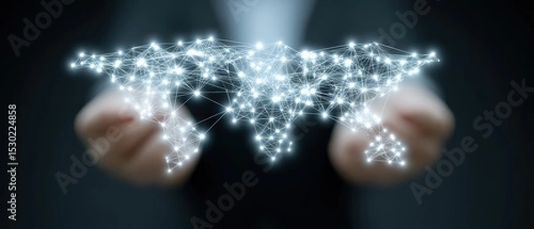 Obraz Innovative business solutions global network digital technology professional environment focused viewpoint connectivity concept