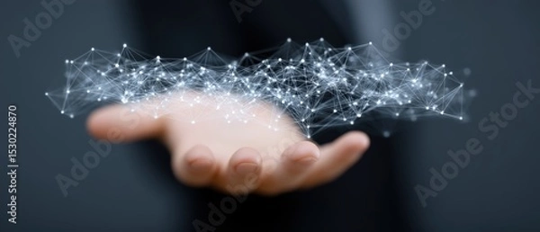 Obraz Creating digital connections innovative technology virtual environment abstract concept hand perspective