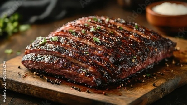 Fototapeta A slow-cooked dish with tender meat and flavorful gravy