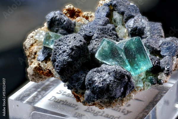 Obraz blue and green crystals