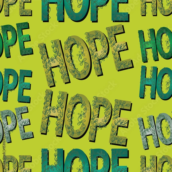 Fototapeta Seamless pattern with the words hope. Vector illustration.