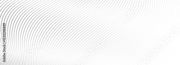 Fototapeta Abstract wave line background. Grey dynamic striped texture. Warped and curved lines wallpaper for tech design template, presentation, brochure, leaflet, booklet. Vector backdrop