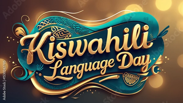 Fototapeta World Kiswahili Language Day 7 July. Holiday concept with Seven Principles of Negritude the African flag. Template for background with Posters, banners, stickers, social media jpeg format.