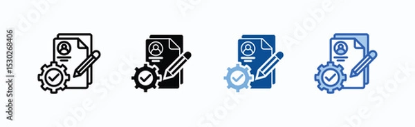 Obraz Job Application icon sheet multiple style collection isolated vector