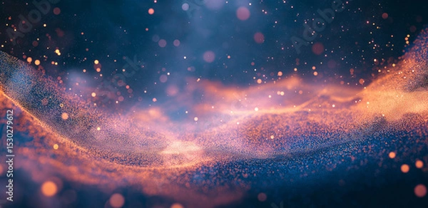 Fototapeta On a dark background, colorful light spots and bands interweave, like a dreamy nebula, creating a romantic and mysterious atmosphere, suitable for creative design scenarios.