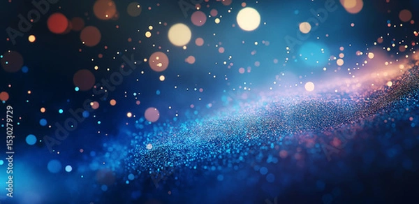 Fototapeta On a dark background, colorful light spots and bands interweave, like a dreamy nebula, creating a romantic and mysterious atmosphere, suitable for creative design scenarios.