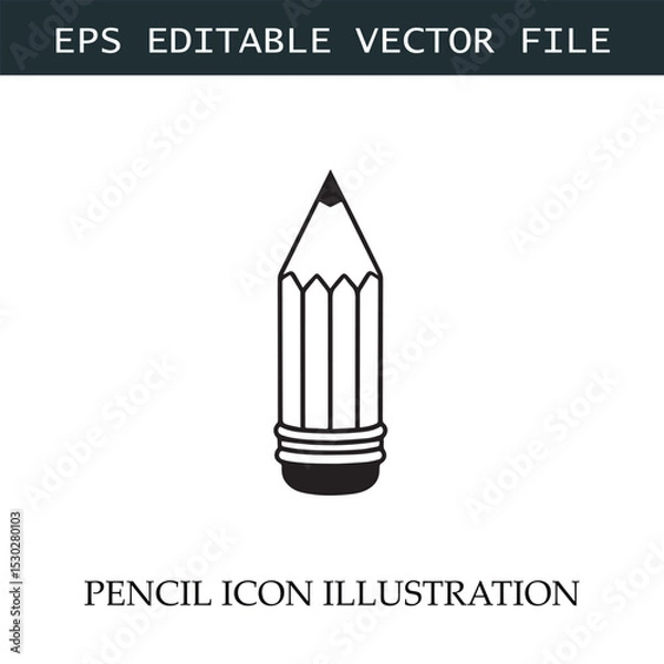 Fototapeta Pencil Icon Black and White Vector Design Image Illustration
