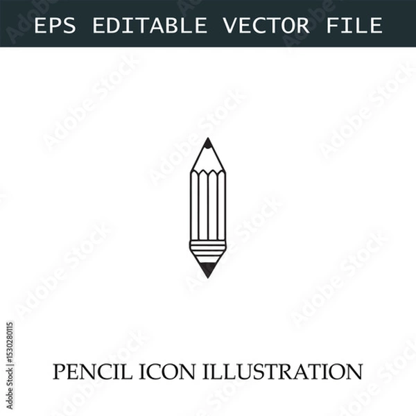 Fototapeta Pencil Icon Black and White Vector Design Image Illustration

