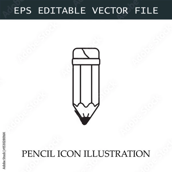 Fototapeta Pencil Icon Black and White Vector Design Image Illustration
