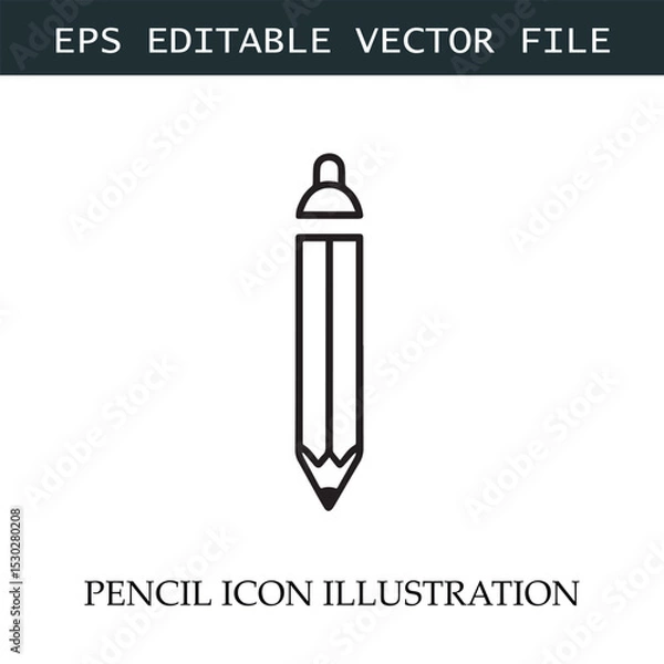 Fototapeta Pencil Icon Black and White Vector Design Image Illustration
