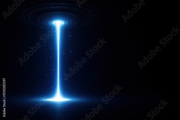 Obraz Bright Spiral Light Beam Emanating from Dark Space Creating a Cosmic Vortex Effect with Stars and Particles Glittering in the Darkness