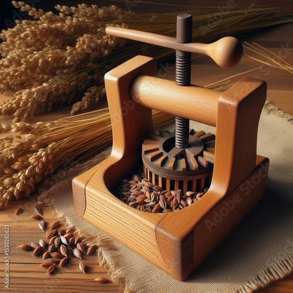 Fototapeta Flax stalks and extract fibers
